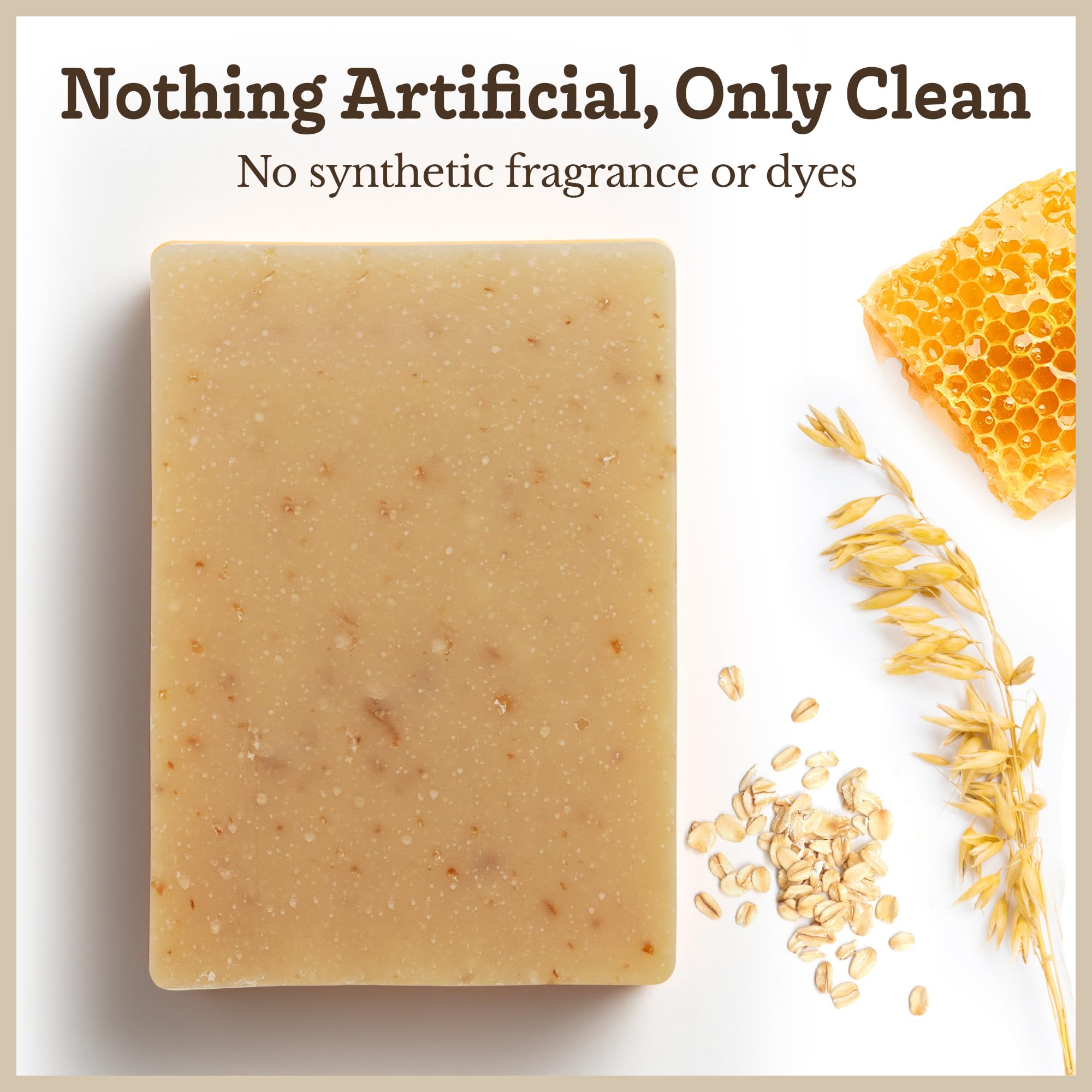 Southern Natural Oatmeal Soap Bar 3-Pack honey-oatmeal detail suggests mild soothing cues.