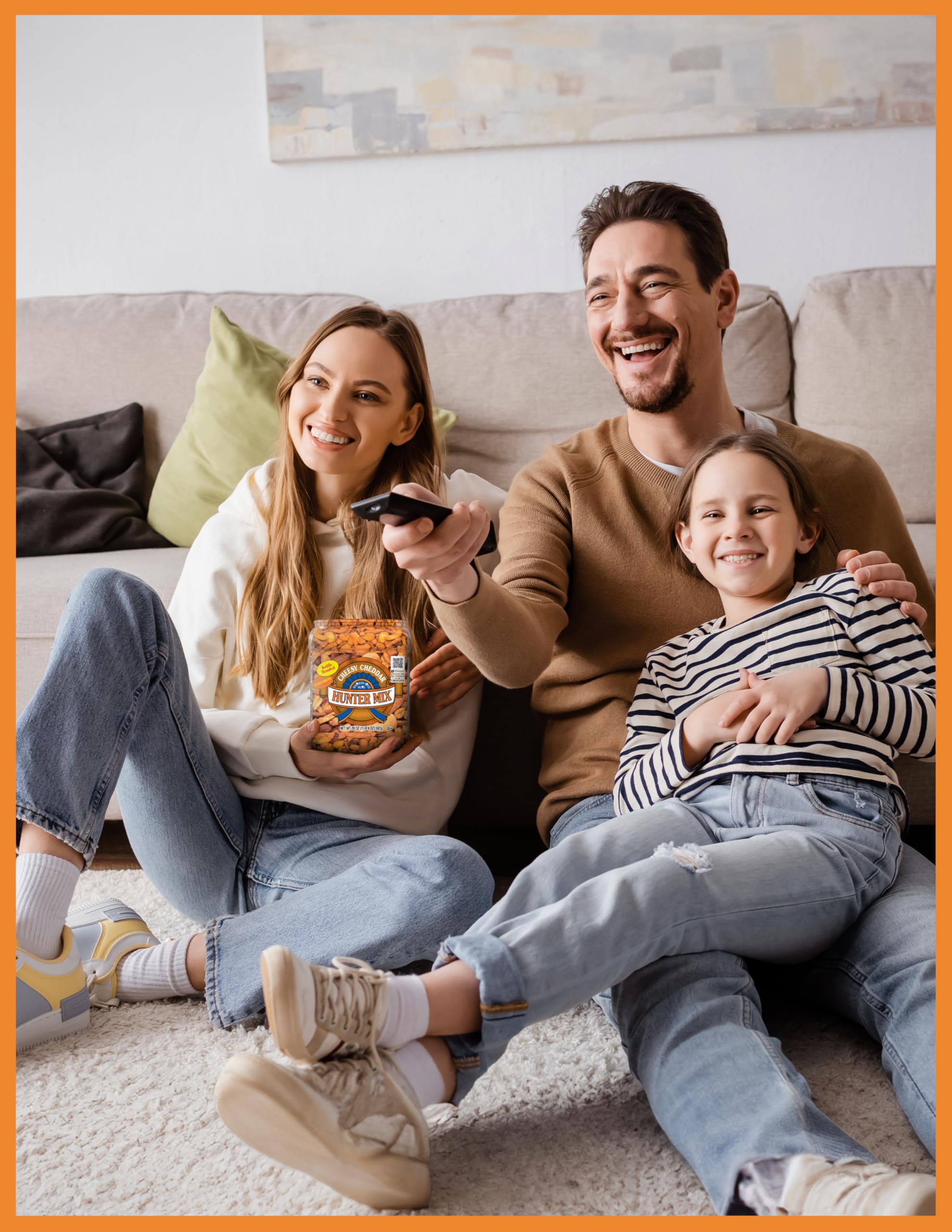 Kids enjoying savory mix as quick after-school snack.