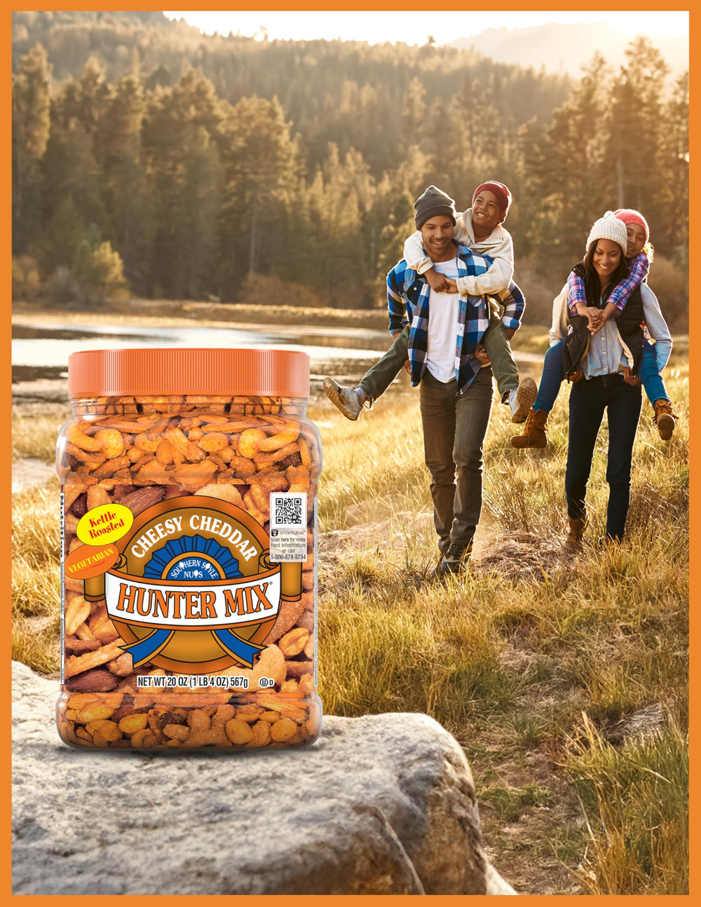 Outdoor trail snack in a backpack with the mix.