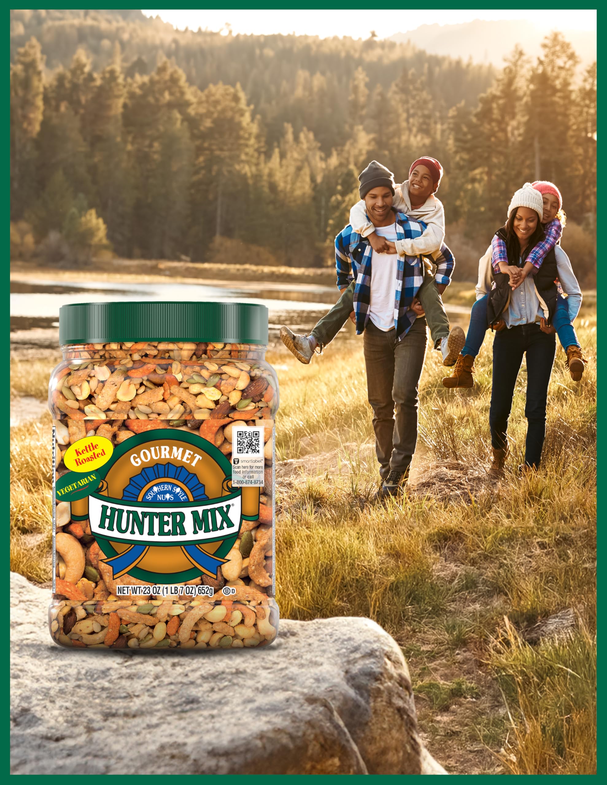 Southern Style Nuts Gourmet Hunter Mix almonds and cashews closeup for satisfying munch.