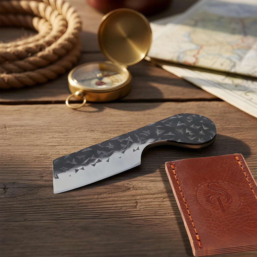 Southern Trapper knife in truck tool kit enables quick box-cutting tasks.