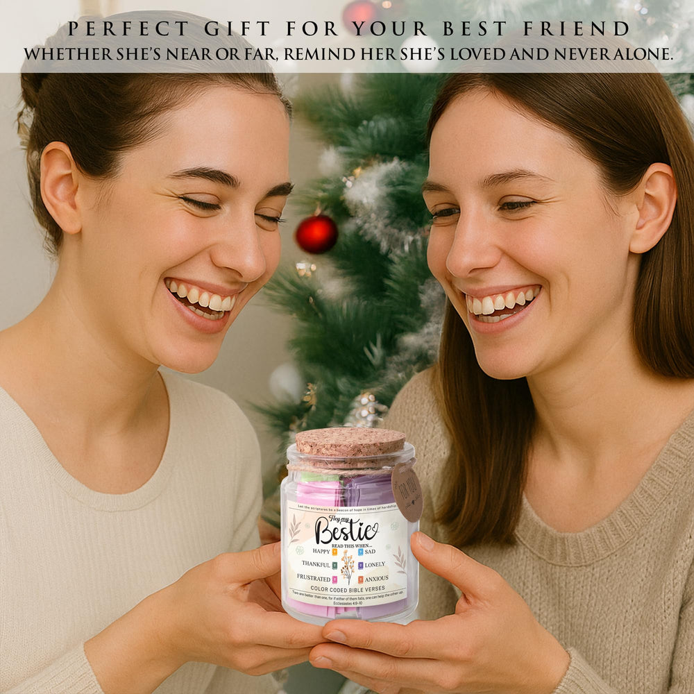 The SOUTHLISA Bestie Bible Verses Jar ready-to-gift packaging for special occasions.