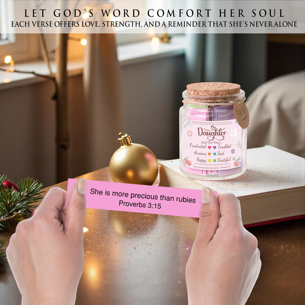 SOUTHLISA Bible Verses Jar fits a bedside table or desk for easy access.