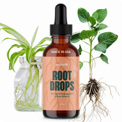 Southside Plants Root Drops bottle pour demonstrates easy application for quick root growth
