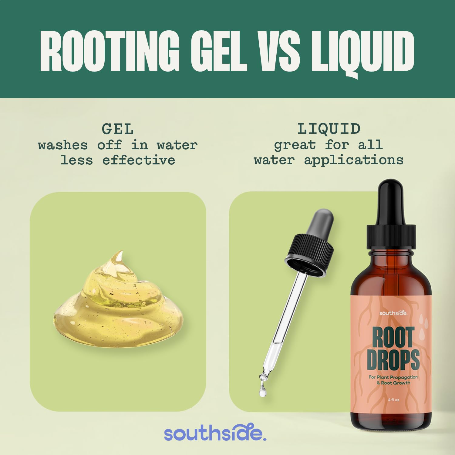 Southside Plants Root Drops close-up reveals healthy roots becoming thicker