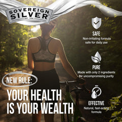 Sovereign Silver nasal spray label detail highlights 10 ppm bio-active silver hydrosol.