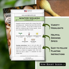 Sow Right Seeds Tromboncino sowing steps showing clear planting instructions.