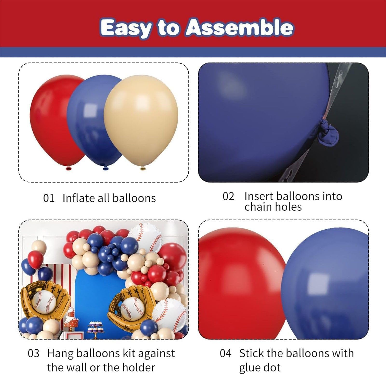Sowide brown baseball glove balloons add playful, sporty accents.