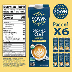 SOWN Oat Creamer ingredients close-up highlighting organic oats for plant-based coffee