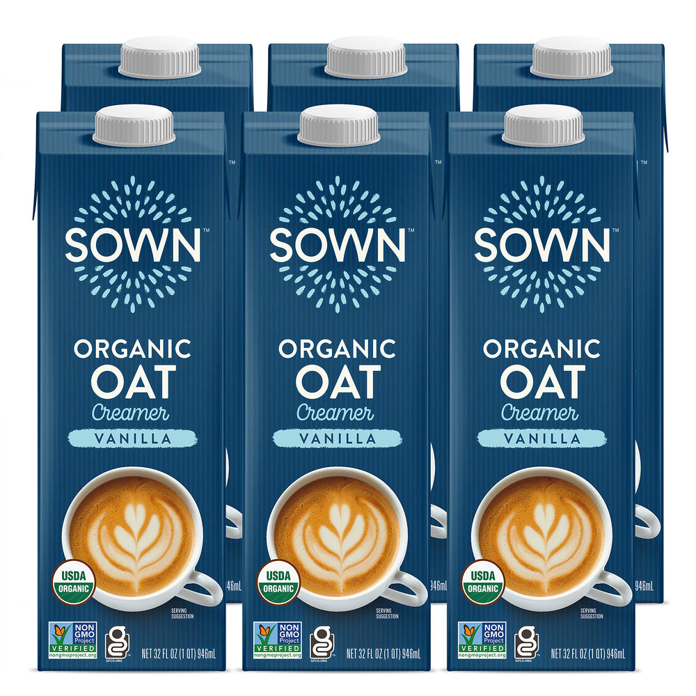 SOWN Vanilla Oat Creamer bottle ready for rich, dairy-free coffee.