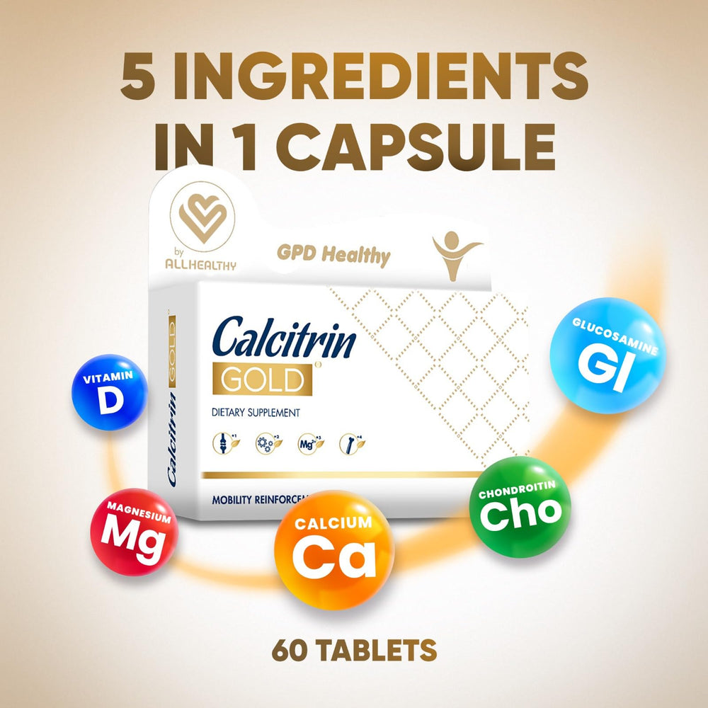 Soy Sano Calcitrin Gold pack front with 60 tablets for daily use.