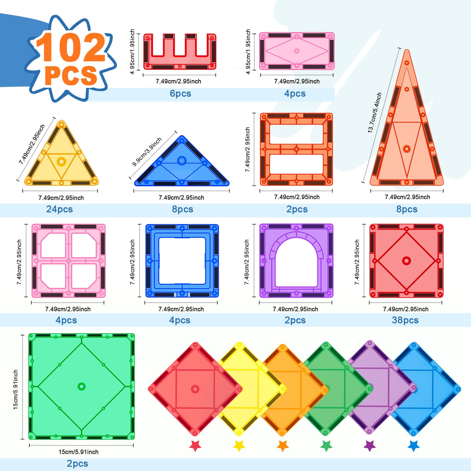 Soyee magnetic tiles assembly model demonstrates quick, satisfying construction results.