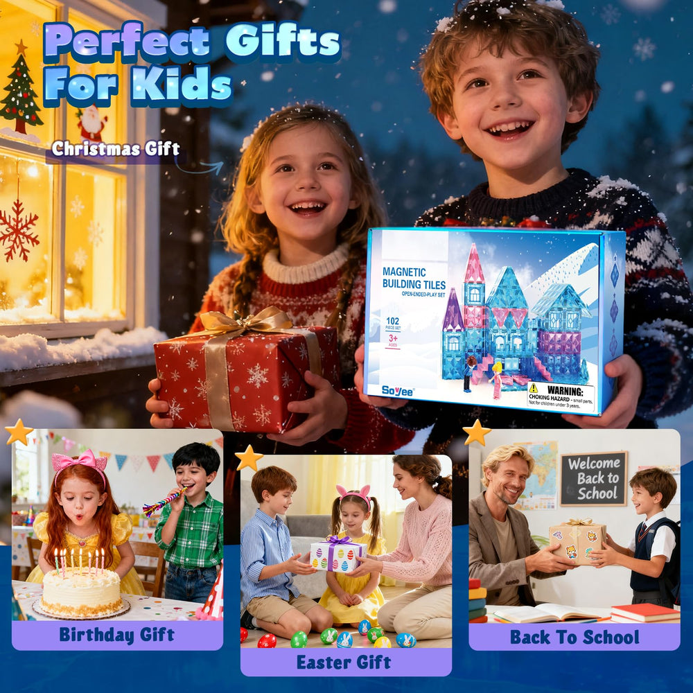 Soyee Magnetic Tiles Christmas Gift Pack for festive building fun