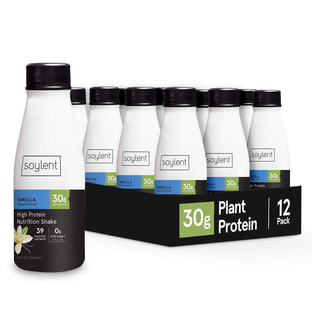 Soylent Vanilla Complete Protein Bottle shown for on-the-go nutrition