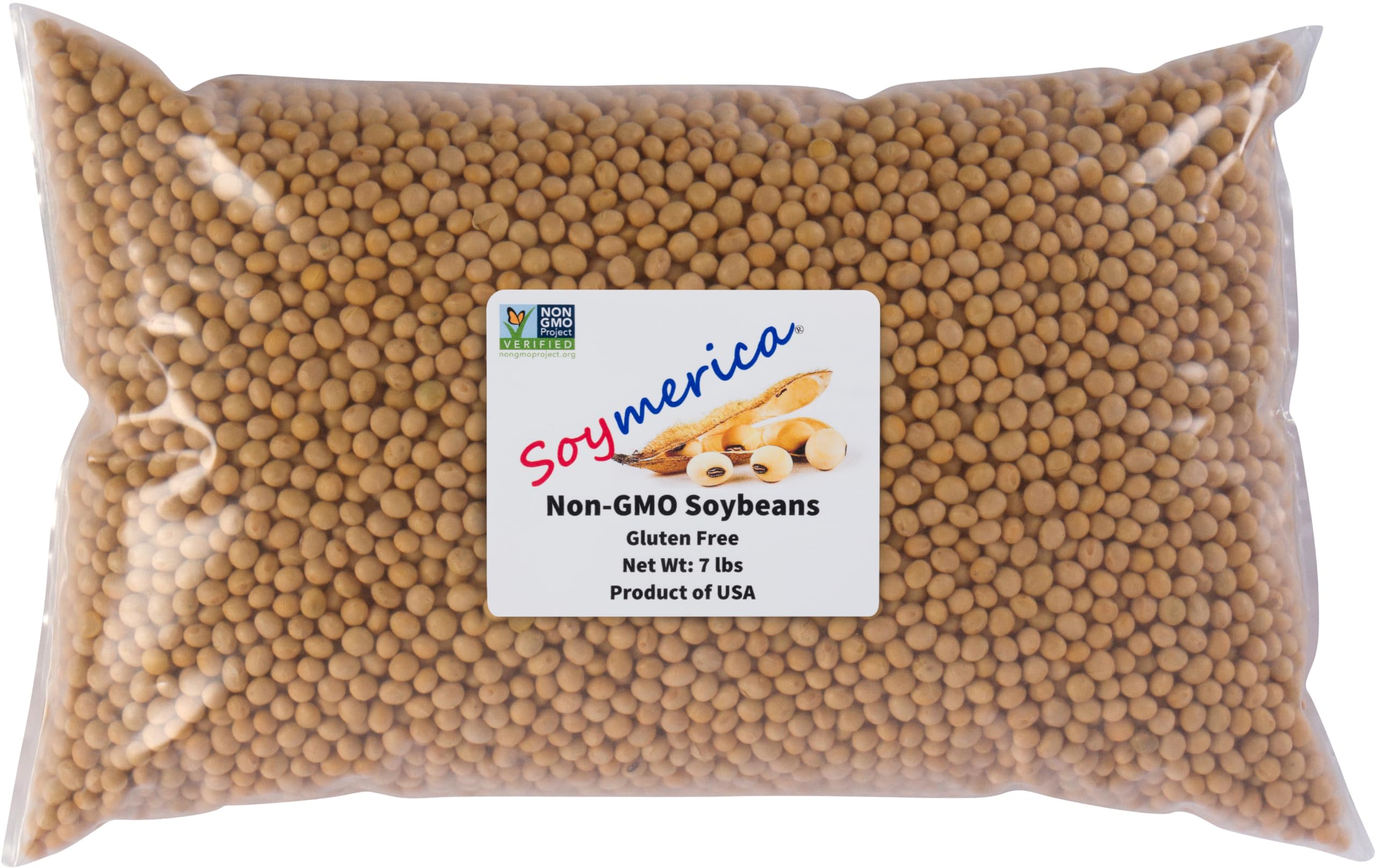 Soymerica Non-GMO Soybeans 7 lb bag front view for tofu and soy milk
