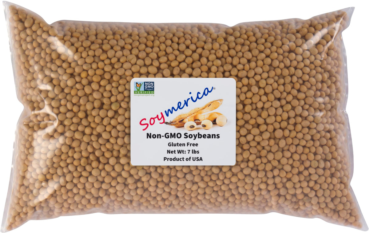 Soymerica Non-GMO Soybeans 7 lb bag front view for tofu and soy milk
