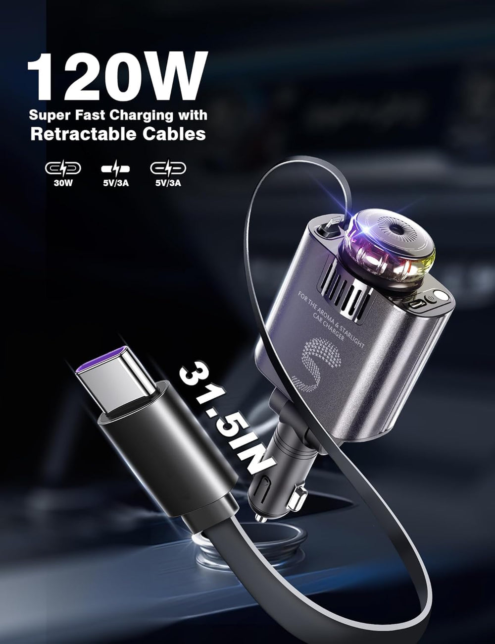 Sozun 180-degree rotating plug fits tight 12V/24V sockets