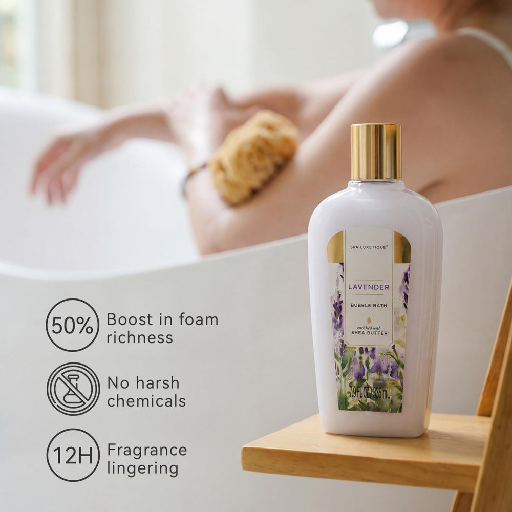 Spa Luxetique lavender hand cream displaying smooth skin benefits