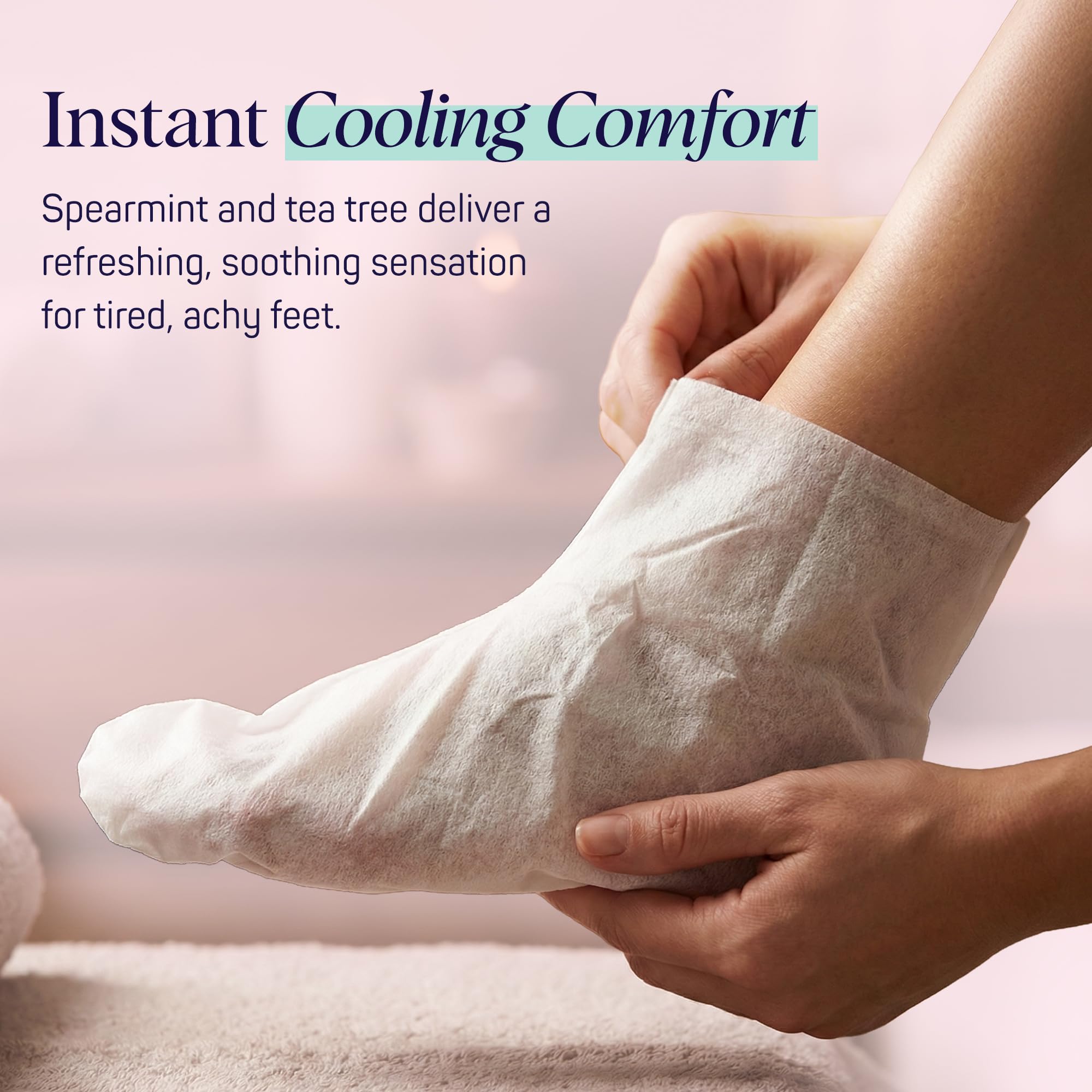Ankle tab secures SpaLife foot sockies for ease of use.