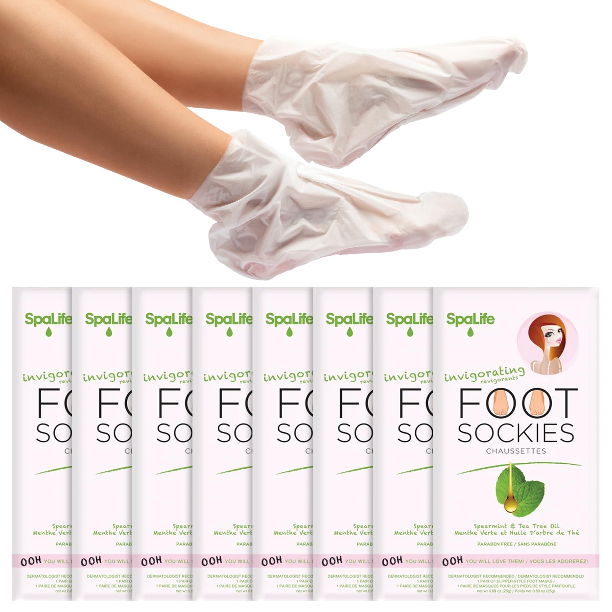 SpaLife Moisturizing Foot Sockies soften heel skin with rich cream.
