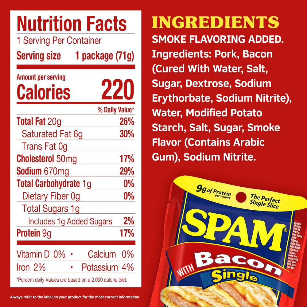 SPAM Bacon Single on a burger for smoky flavor.