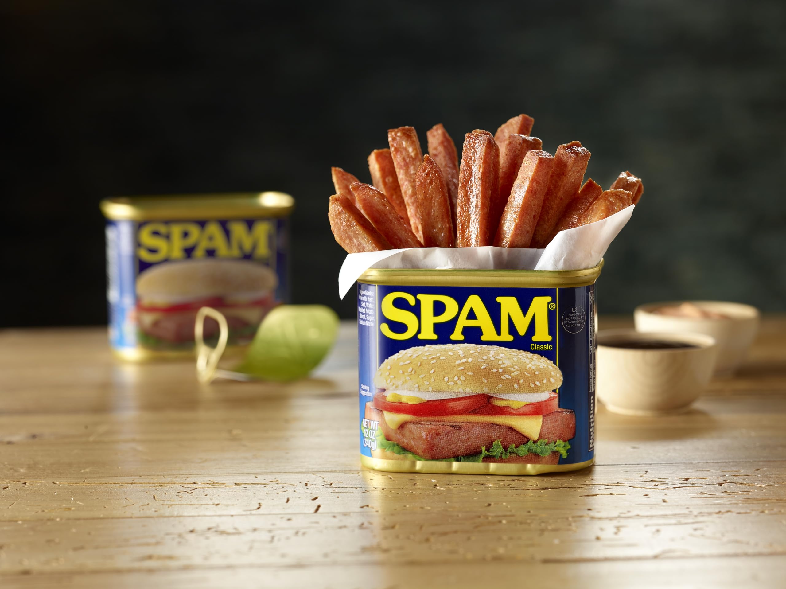 SPAM Classic burger plate, adds savory depth to sandwiches.