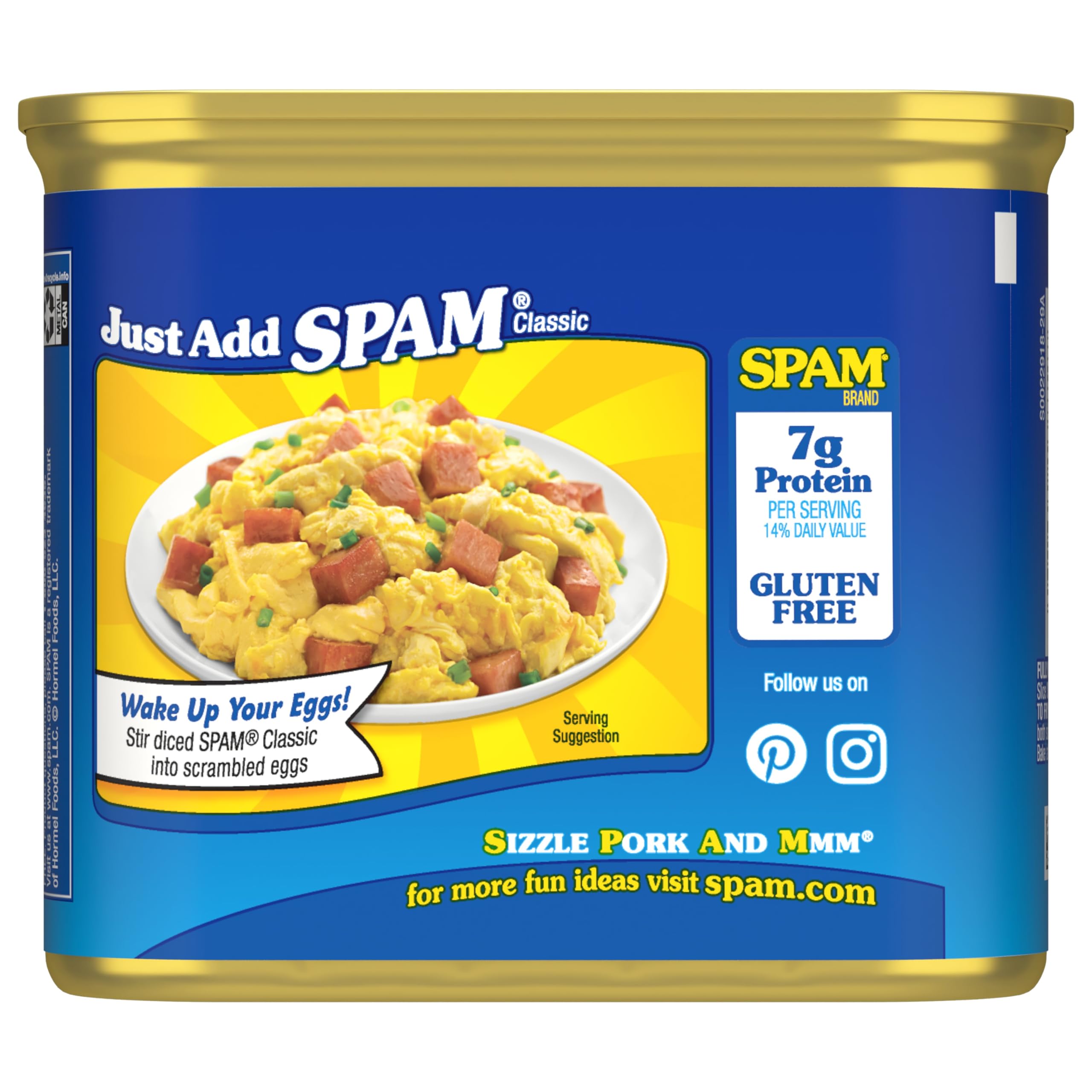 SPAM Classic omelet prep, convenient protein boost for breakfast.