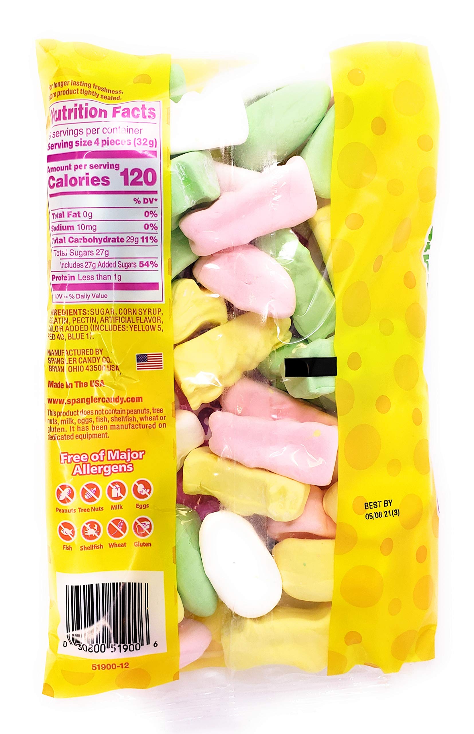 Allergen-friendly Spangler marshmallows: gluten-free, peanut-free, milk-free, egg-free, fish-free, wheat-free
