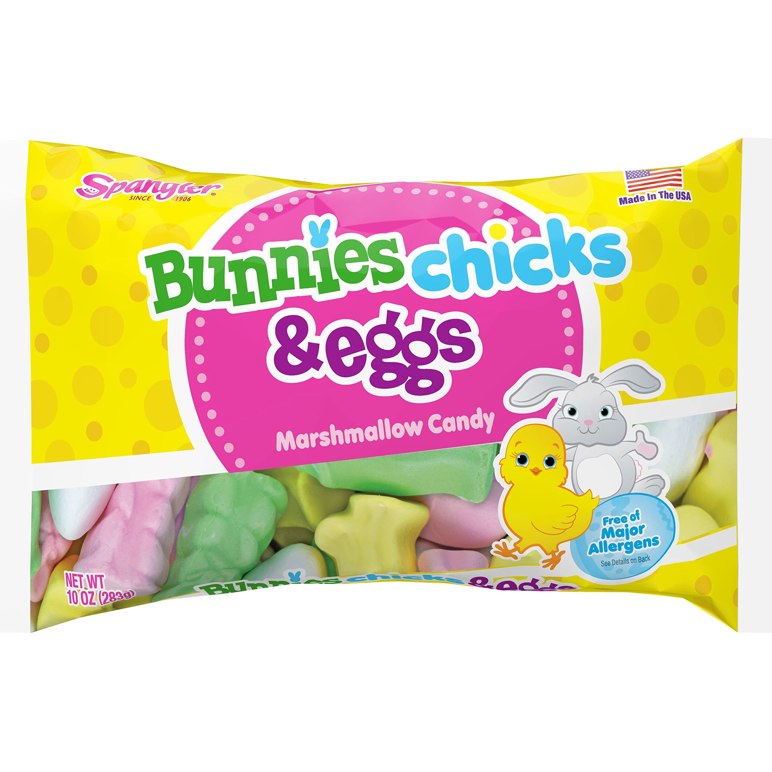 Spangler Bunnies Chicks Eggs marshmallows in a 10 oz bag for Easter celebrations