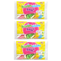 Spangler Bunnies, Chicks and Eggs marshmallows packaging for Easter baskets