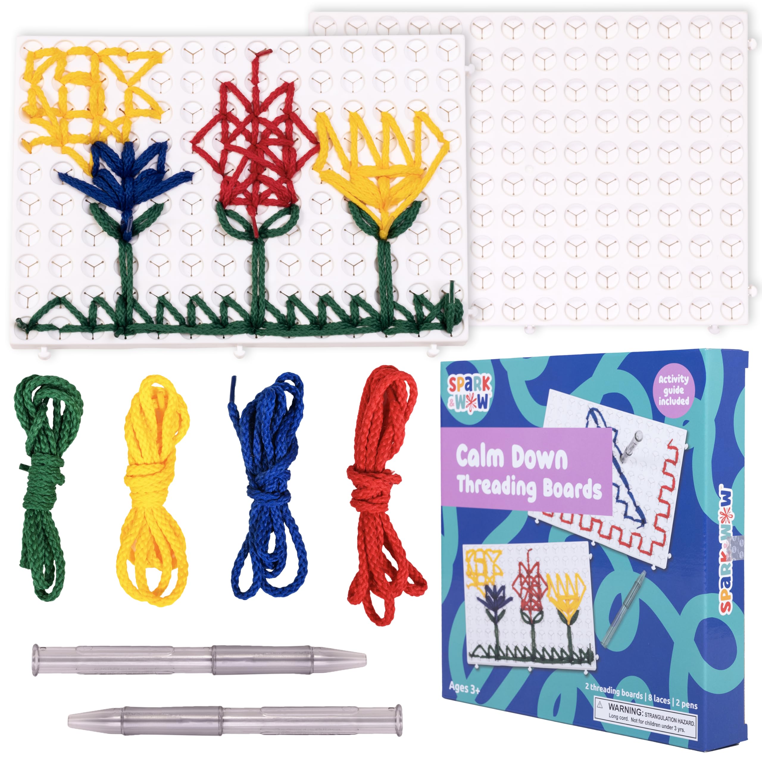 SPARK & WOW Calm Down Threading Board Pair for calm focus during quiet play.