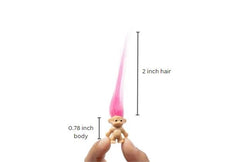 Sparkle Pins long-haired troll dolls with 2-inch hair for creative styling.