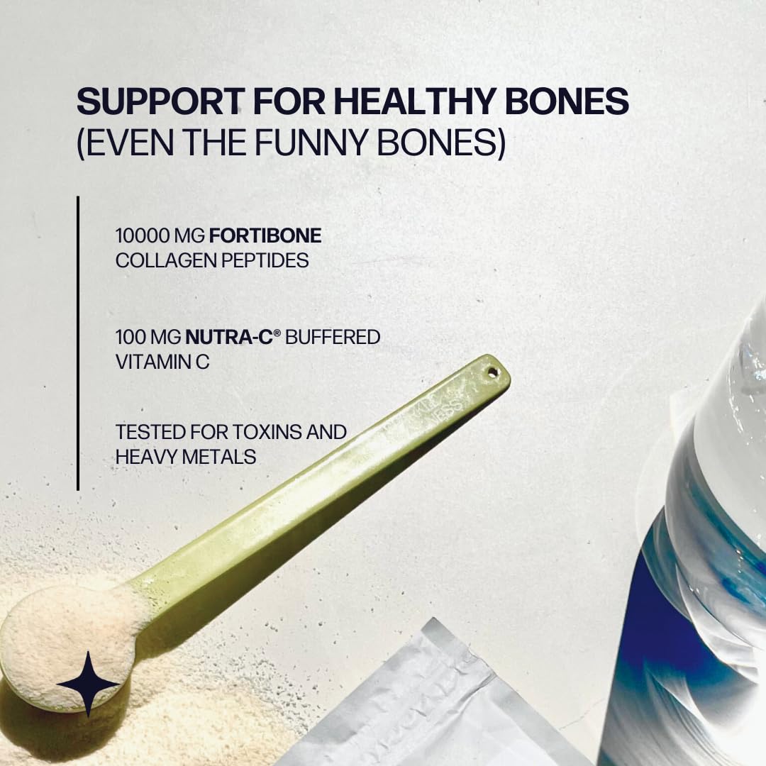 Fortibone ready-to-mix powder shown in coffee.