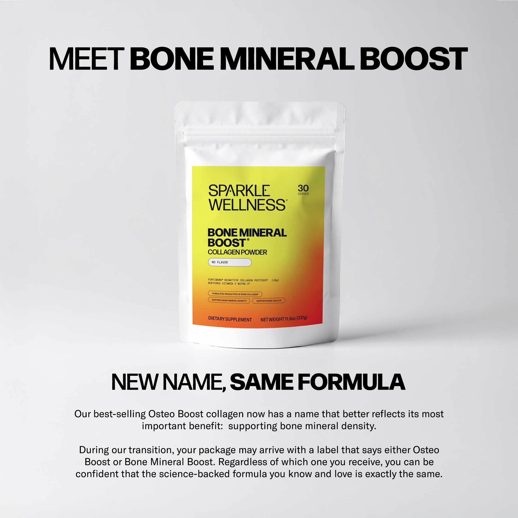Fortibone ingredients close-up emphasizes collagen peptide content.
