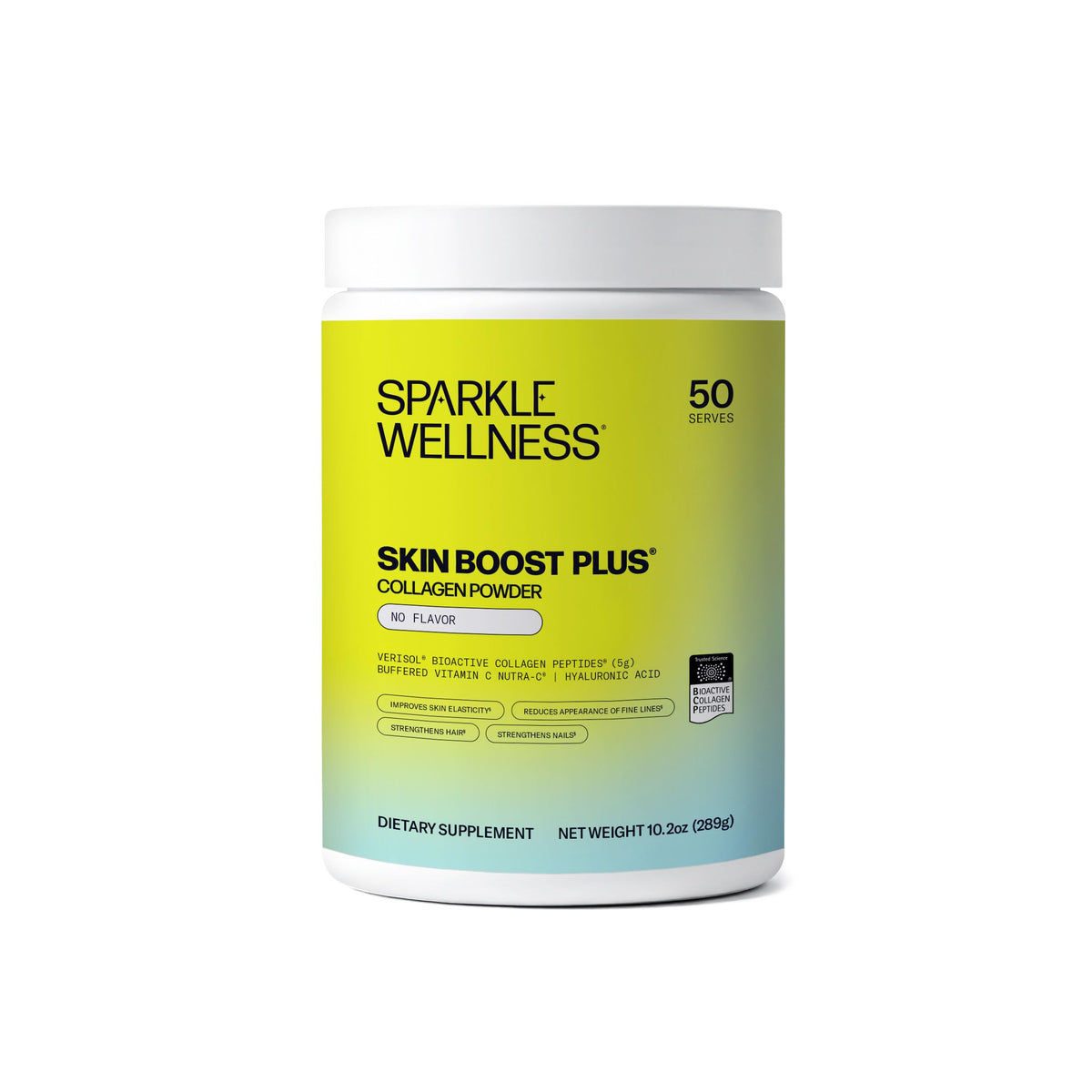 Sparkle Wellness VERISOL bottle pours collagen powder for skin support