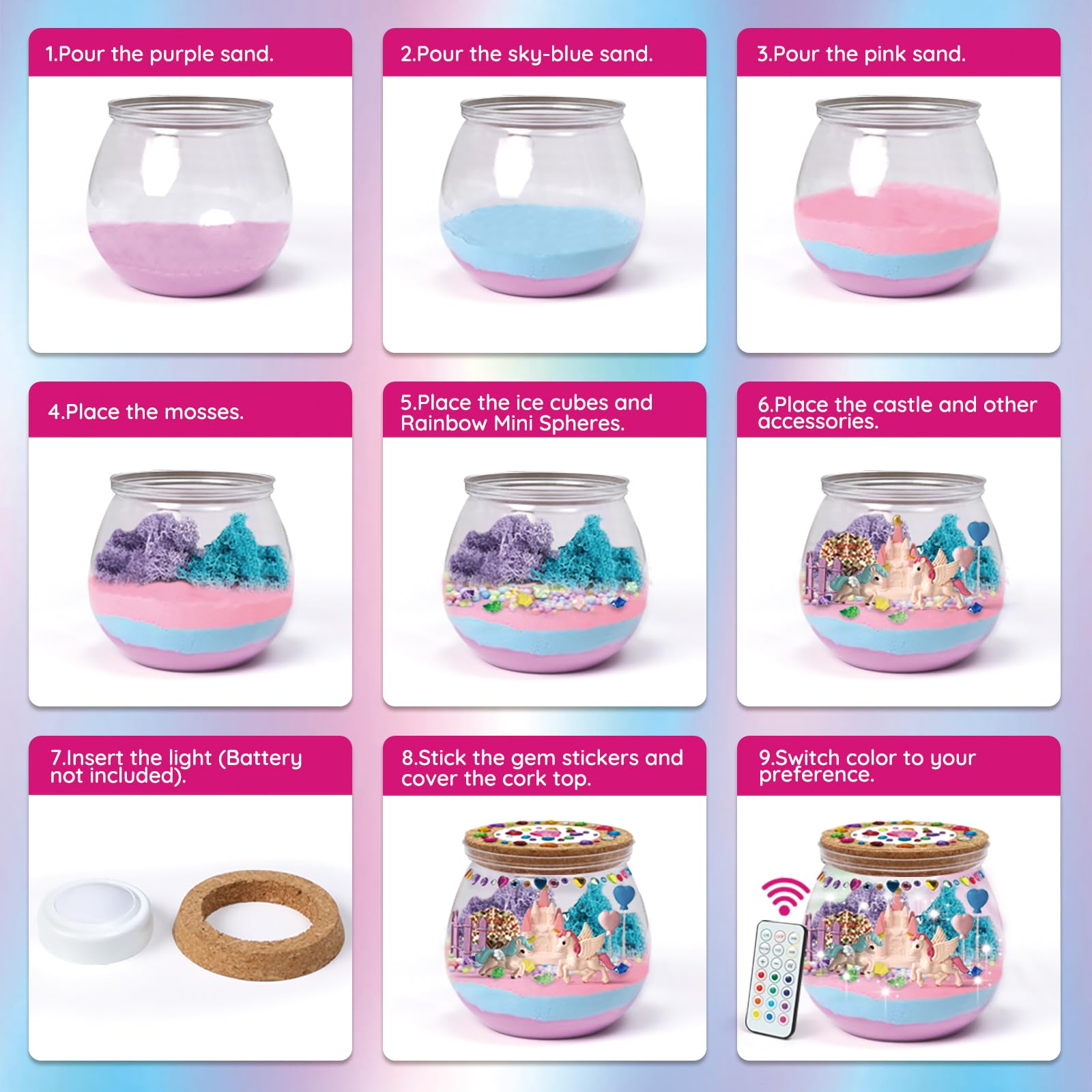 SparkleMe Unicorn Terrarium Kit perfect birthday gift for girls.