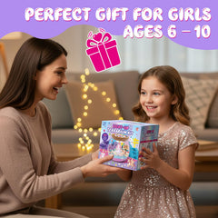 SparkleMe Unicorn Terrarium Kit LED light feature brightens night-time storytelling.