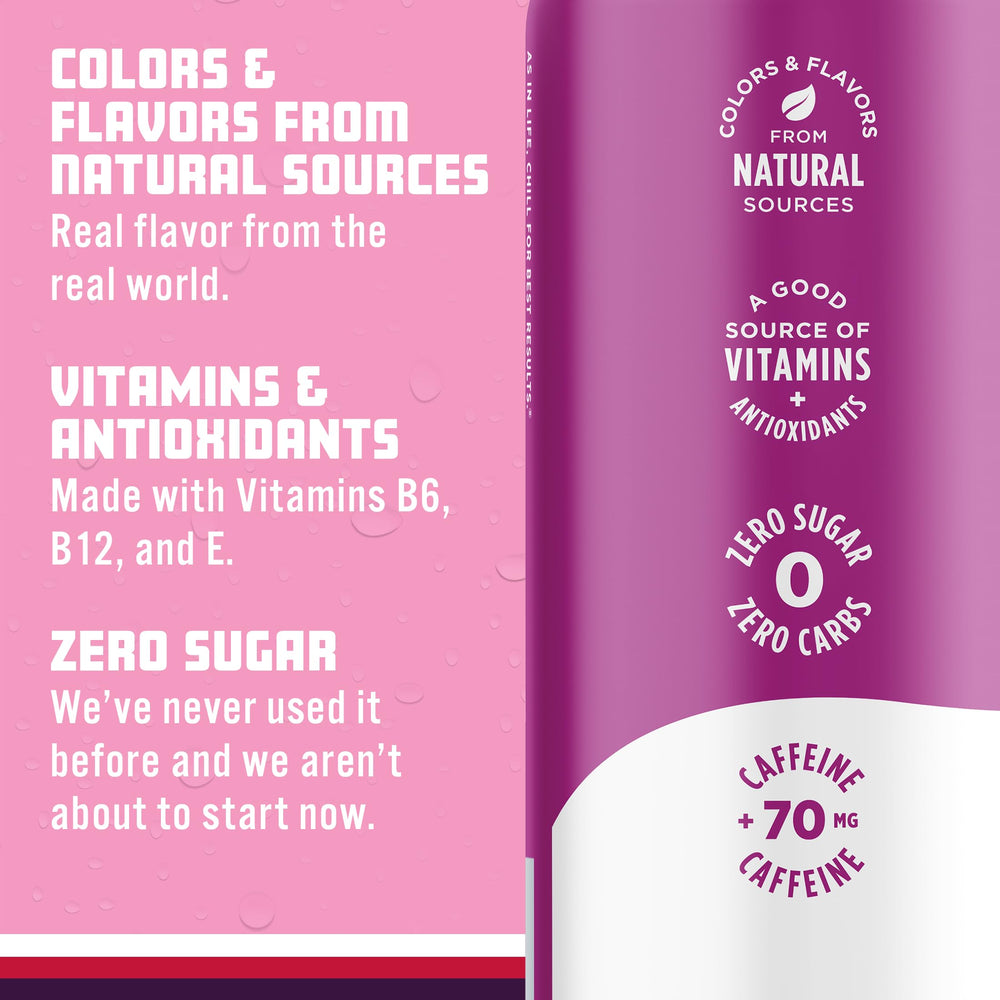 Sparkling Ice caffeine 70 mg badge suggesting a light energy boost