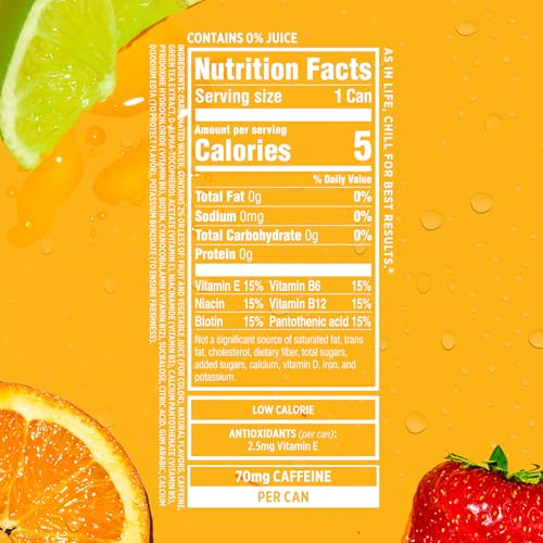 Sparkling Ice caffeine strawberry citrus pack of 12 for on the go refreshment