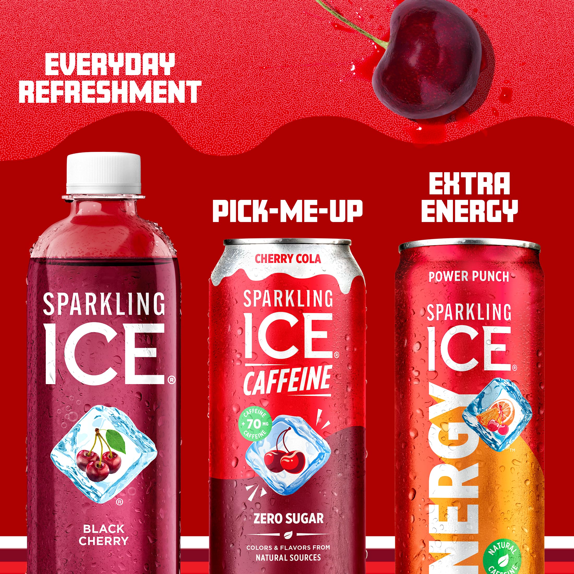 Sparkling Ice Shoppe Cherry Cola nutrition panel highlights vitamins and antioxidants.