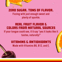 Sparkling Ice Fruit Punch bottle-ingredients, natural colors and vitamins noted.