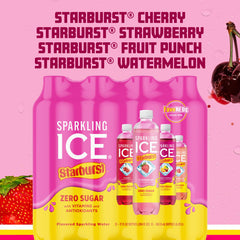 Sparkling Ice STARBURST low calorie drink with vitamins.