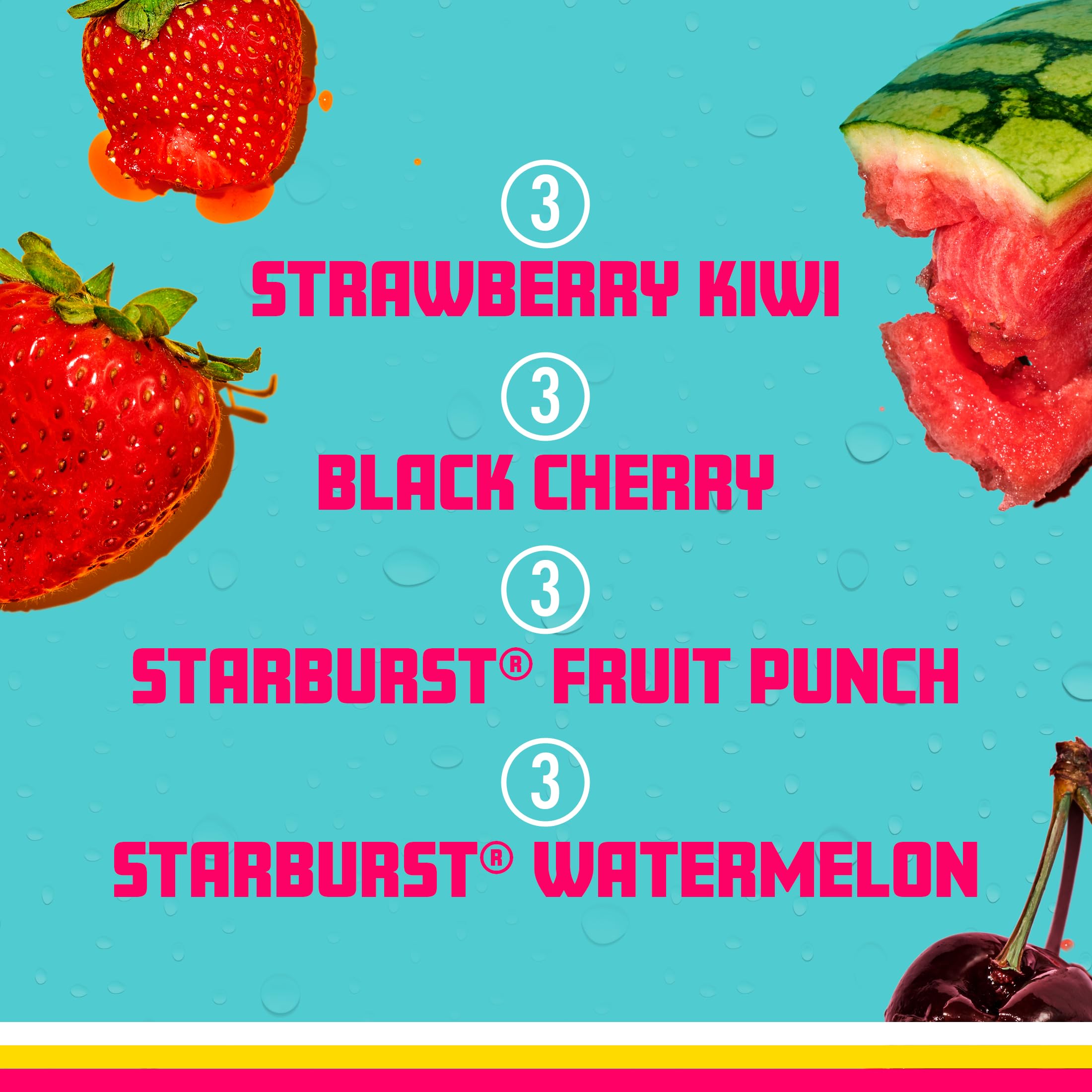 Sparkling Ice Starburst Red bubbles in a glass with chill and aroma