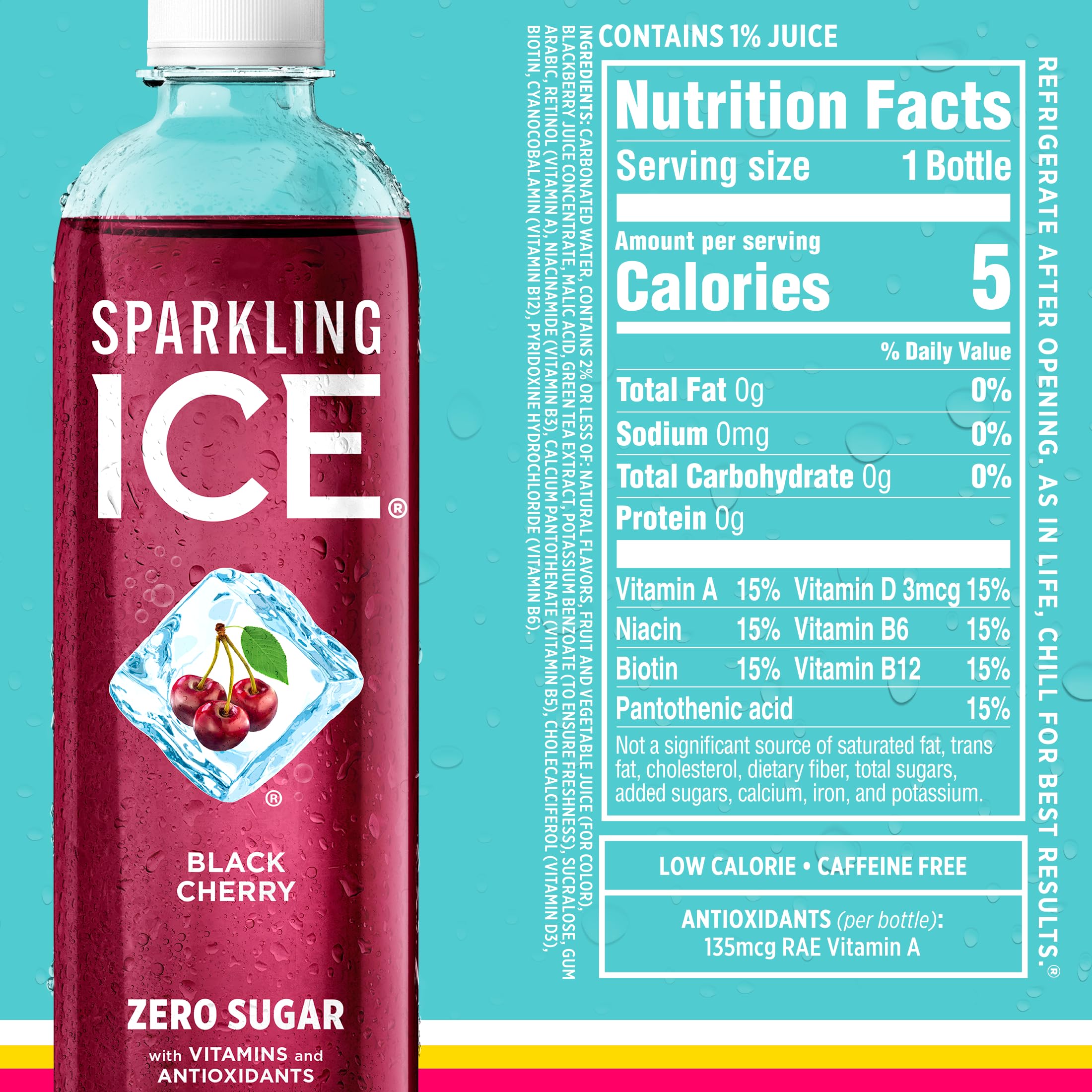 Sparkling Ice Starburst Red fruit punch detail on can