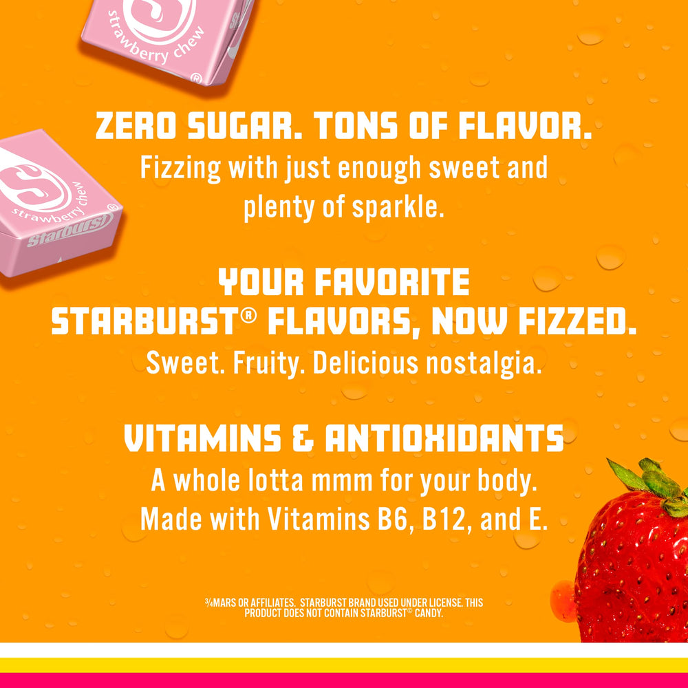 Sparkling Ice Starburst Strawberry 12-pack packaging on a shelf