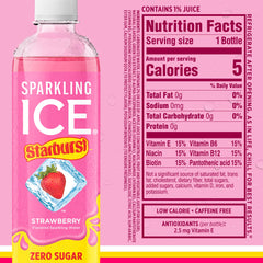 Sparkling Ice STARBURST variety pack showcases four juicy flavors.