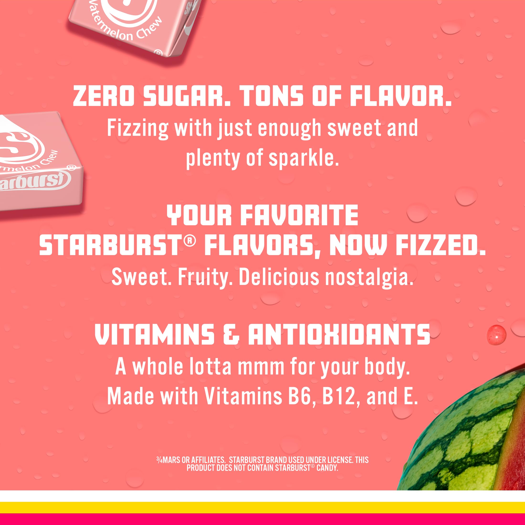 Sparkling Ice Starburst Watermelon pack of 12 bottles on a kitchen counter.
