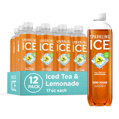 Sparkling Ice Tea Lemonade bottle shows zero sugar for a light refresh.