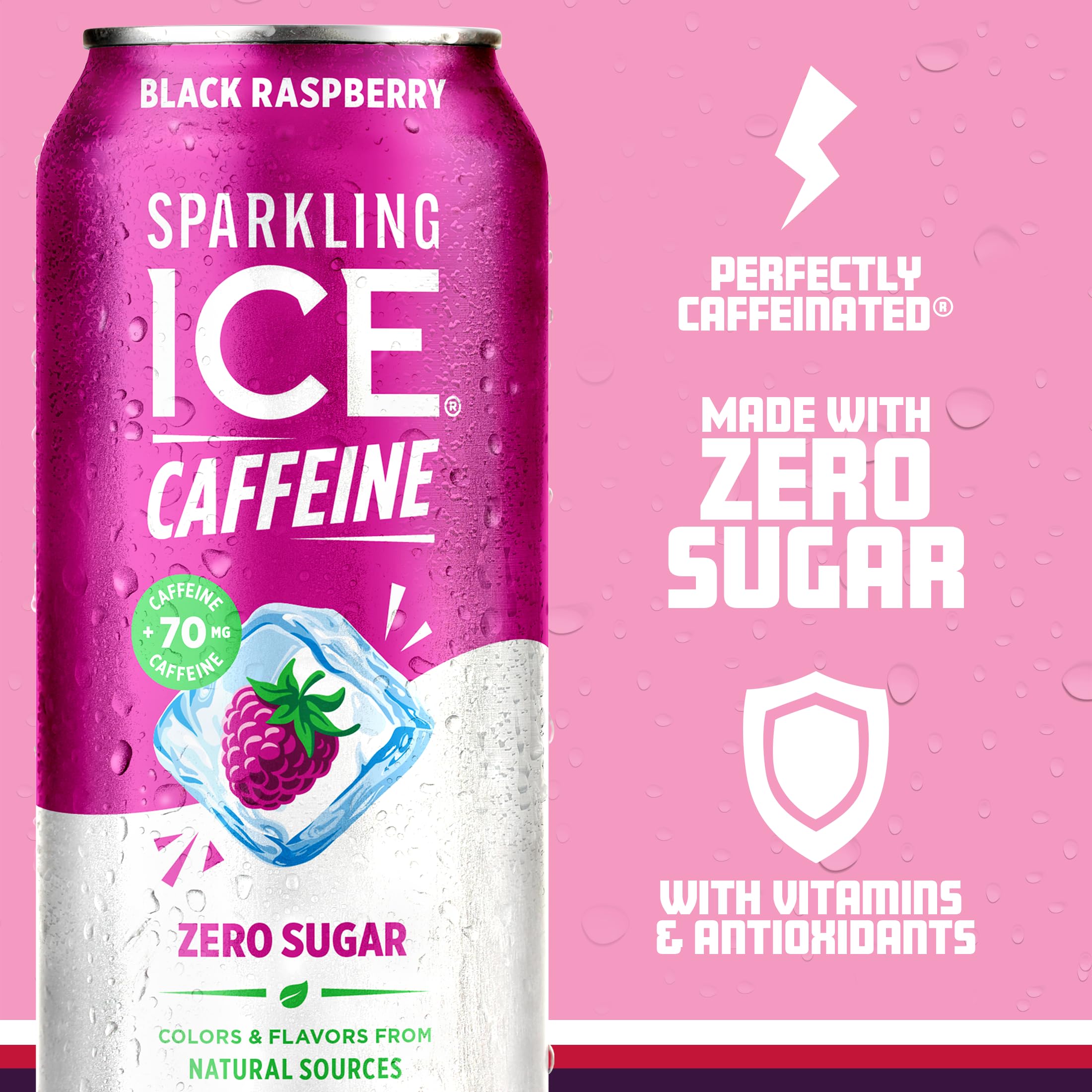 Sparkling Ice zero sugar label emphasizing guilt-free flavor