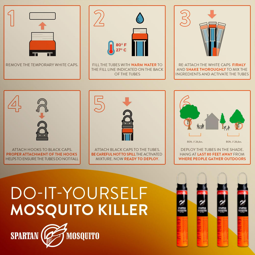 Spartan Mosquito Pro Tech tubes hung along property perimeter for outdoor protection